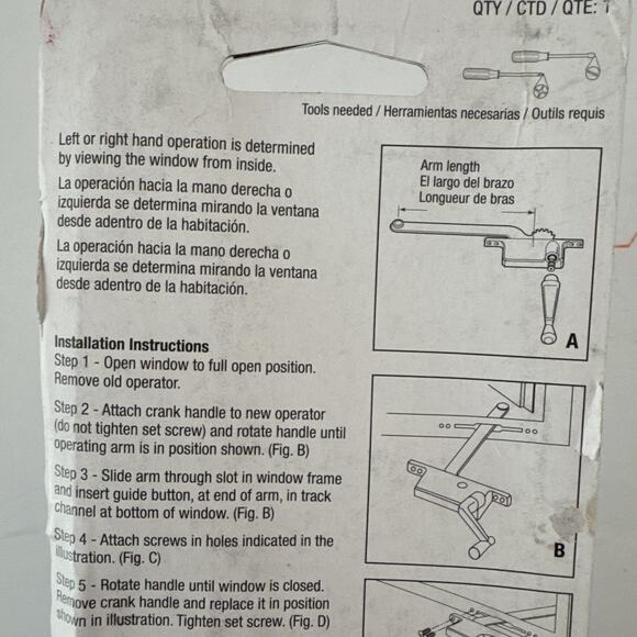 LOT of 3 PLPCI 9" Right & Left Hand Casement Window Operator #H 3508 - Picture 6 of 11